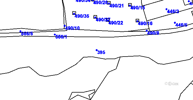 Parcela st. 395 v KÚ Lysolaje, Katastrální mapa
