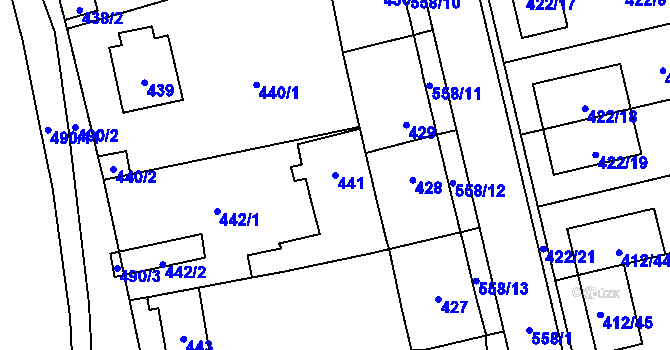 Parcela st. 441 v KÚ Lysolaje, Katastrální mapa