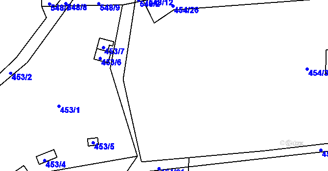 Parcela st. 454/27 v KÚ Lysolaje, Katastrální mapa
