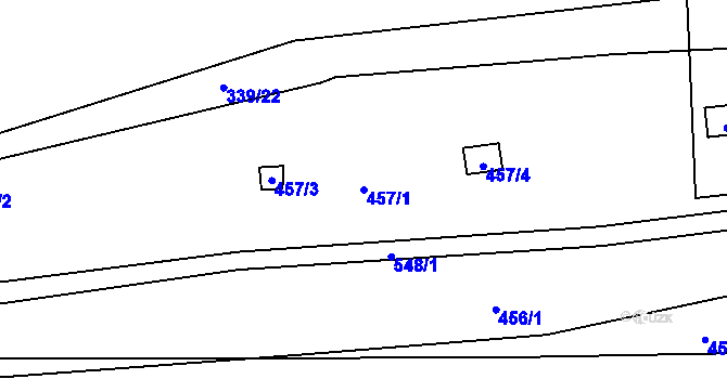Parcela st. 457/1 v KÚ Lysolaje, Katastrální mapa