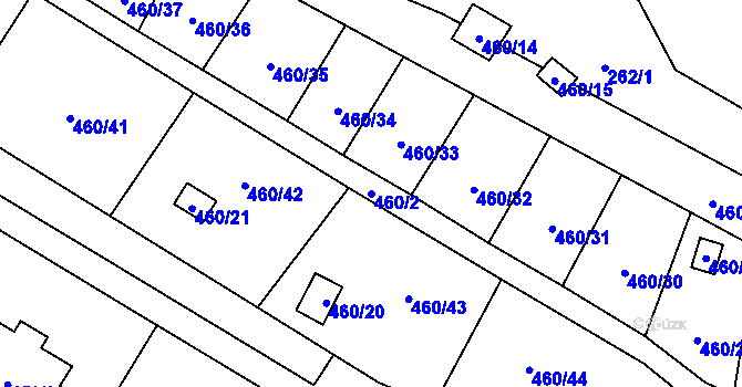 Parcela st. 460/2 v KÚ Lysolaje, Katastrální mapa