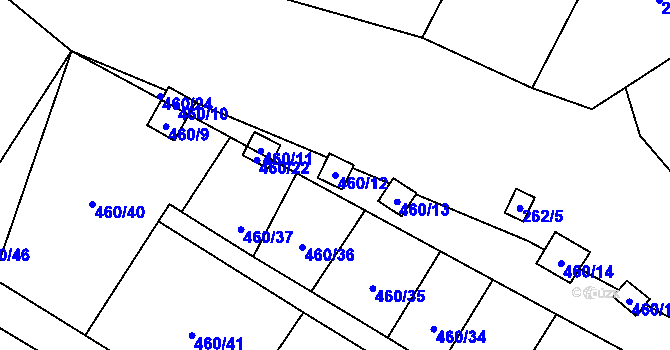 Parcela st. 460/12 v KÚ Lysolaje, Katastrální mapa