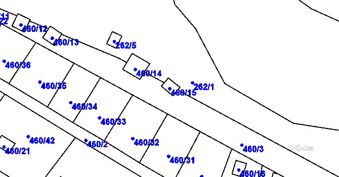 Parcela st. 460/15 v KÚ Lysolaje, Katastrální mapa