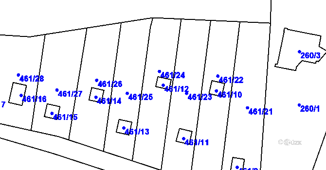 Parcela st. 461/12 v KÚ Lysolaje, Katastrální mapa