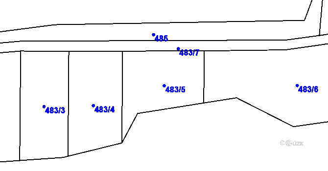 Parcela st. 483/5 v KÚ Lysolaje, Katastrální mapa