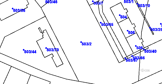 Parcela st. 503/2 v KÚ Lysolaje, Katastrální mapa