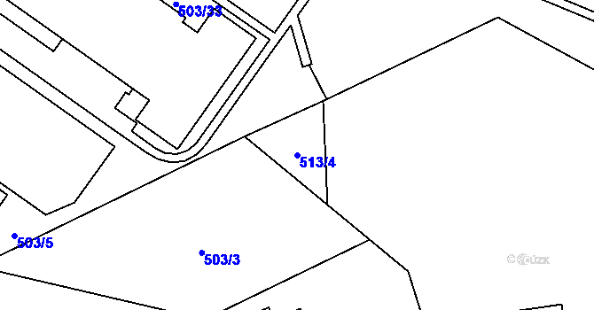 Parcela st. 513/4 v KÚ Lysolaje, Katastrální mapa