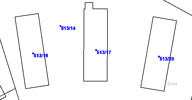 Parcela st. 513/17 v KÚ Lysolaje, Katastrální mapa