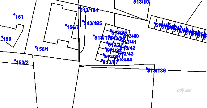 Parcela st. 513/39 v KÚ Lysolaje, Katastrální mapa