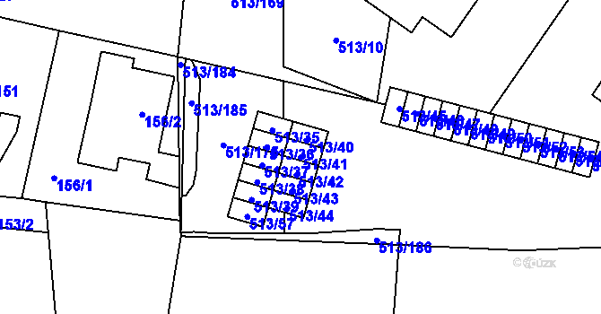Parcela st. 513/41 v KÚ Lysolaje, Katastrální mapa