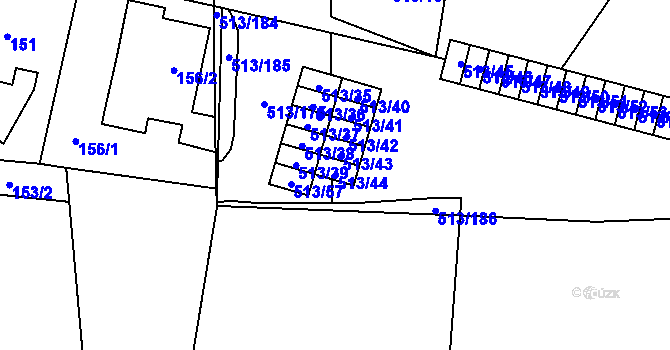 Parcela st. 513/44 v KÚ Lysolaje, Katastrální mapa