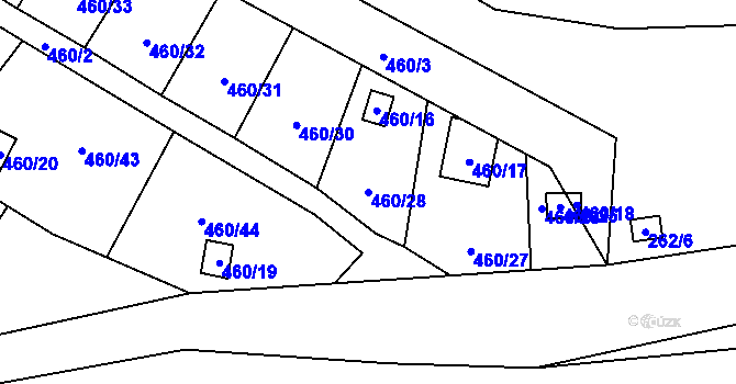 Parcela st. 460/28 v KÚ Lysolaje, Katastrální mapa