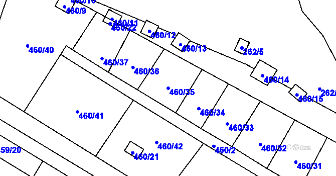 Parcela st. 460/35 v KÚ Lysolaje, Katastrální mapa