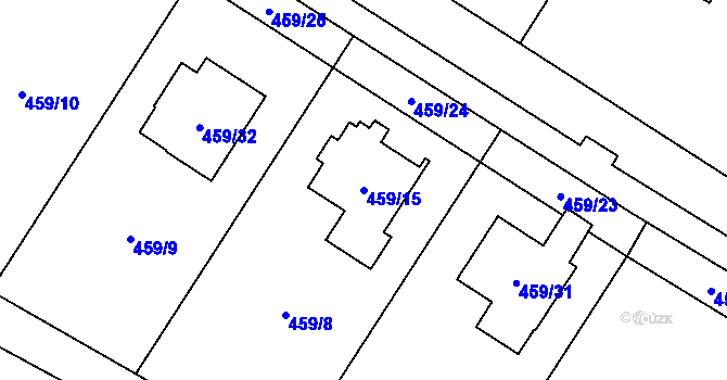 Parcela st. 459/15 v KÚ Lysolaje, Katastrální mapa