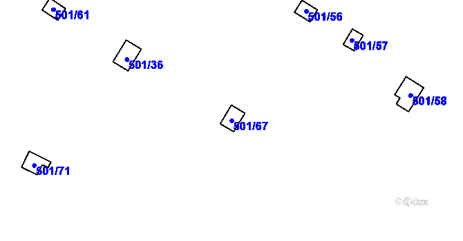 Parcela st. 501/67 v KÚ Lysolaje, Katastrální mapa