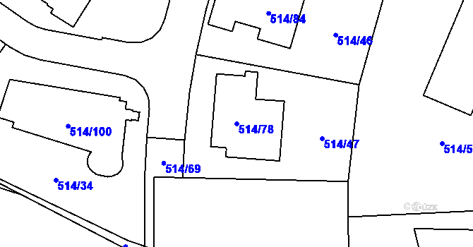 Parcela st. 514/78 v KÚ Lysolaje, Katastrální mapa