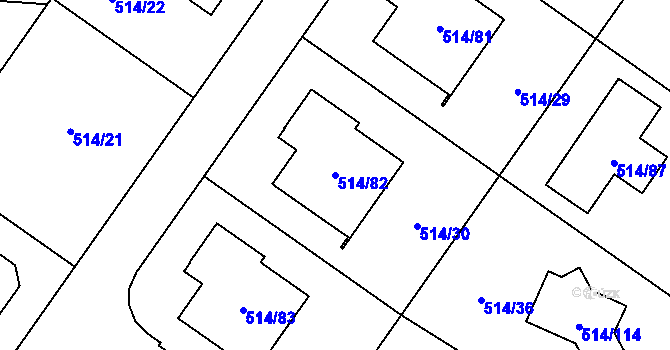 Parcela st. 514/82 v KÚ Lysolaje, Katastrální mapa