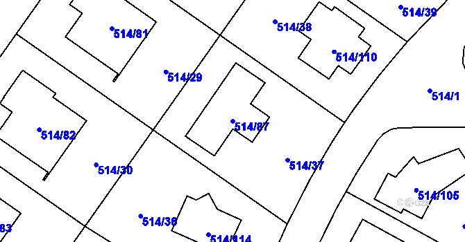 Parcela st. 514/87 v KÚ Lysolaje, Katastrální mapa