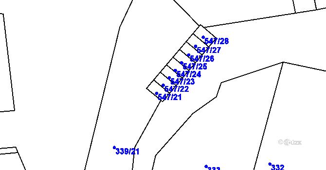 Parcela st. 547/22 v KÚ Lysolaje, Katastrální mapa