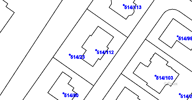 Parcela st. 514/112 v KÚ Lysolaje, Katastrální mapa