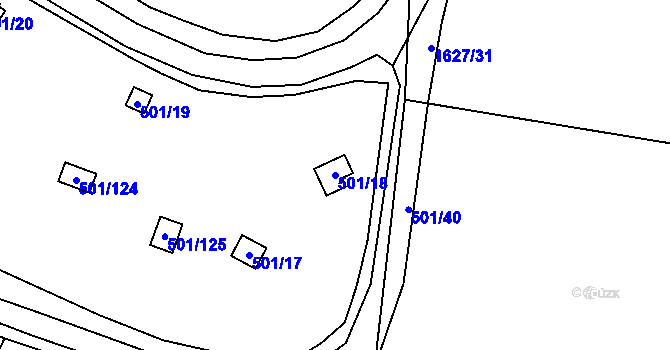 Parcela st. 501/18 v KÚ Lysolaje, Katastrální mapa