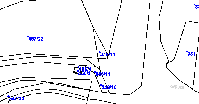 Parcela st. 339/11 v KÚ Lysolaje, Katastrální mapa