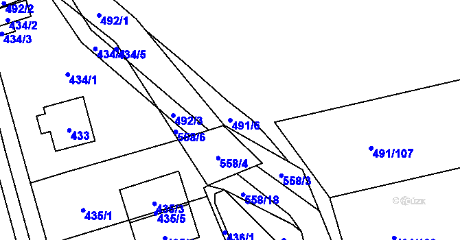 Parcela st. 491/6 v KÚ Lysolaje, Katastrální mapa