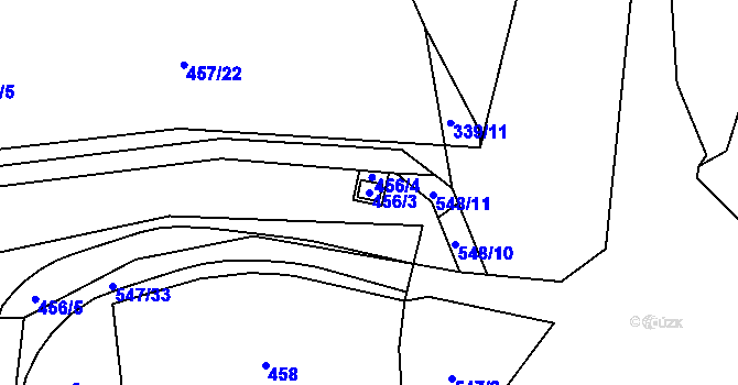 Parcela st. 456/3 v KÚ Lysolaje, Katastrální mapa