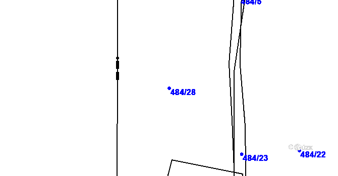 Parcela st. 484/28 v KÚ Lysolaje, Katastrální mapa