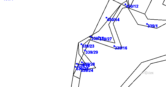 Parcela st. 339/16 v KÚ Lysolaje, Katastrální mapa