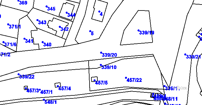 Parcela st. 339/20 v KÚ Lysolaje, Katastrální mapa