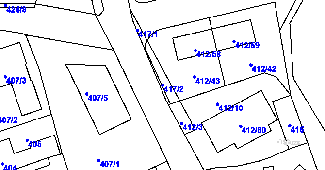 Parcela st. 417/2 v KÚ Lysolaje, Katastrální mapa