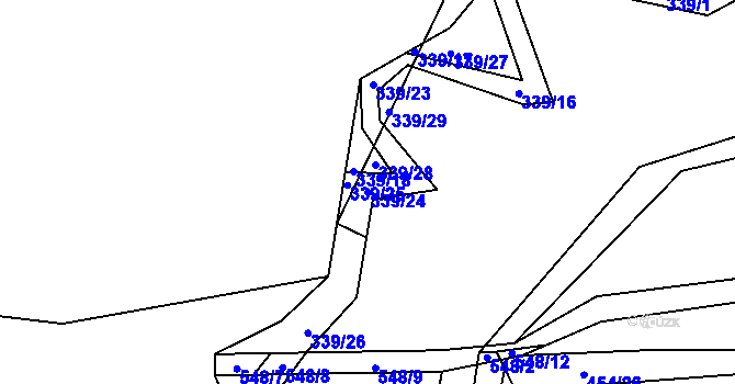 Parcela st. 339/24 v KÚ Lysolaje, Katastrální mapa