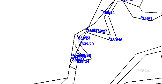 Parcela st. 339/29 v KÚ Lysolaje, Katastrální mapa