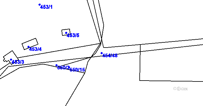 Parcela st. 454/48 v KÚ Lysolaje, Katastrální mapa