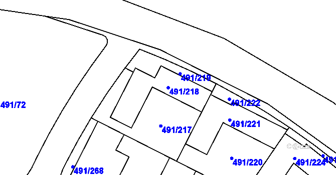 Parcela st. 491/218 v KÚ Lysolaje, Katastrální mapa