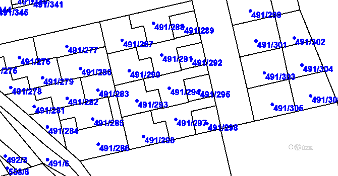 Parcela st. 491/294 v KÚ Lysolaje, Katastrální mapa