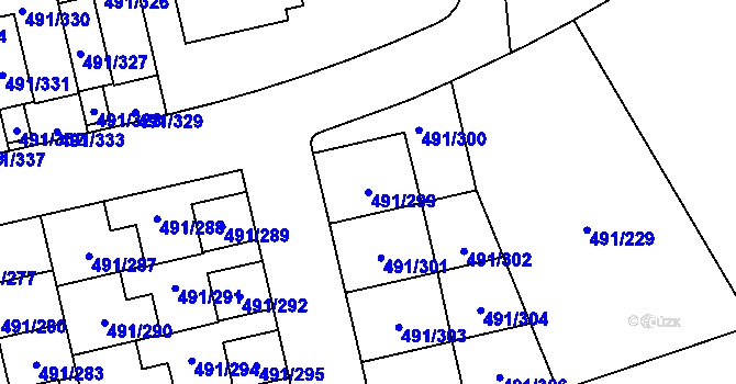 Parcela st. 491/299 v KÚ Lysolaje, Katastrální mapa