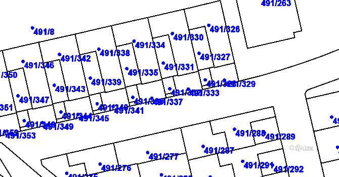 Parcela st. 491/332 v KÚ Lysolaje, Katastrální mapa