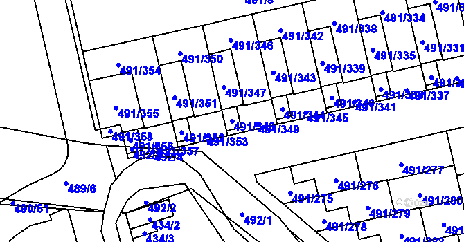 Parcela st. 491/348 v KÚ Lysolaje, Katastrální mapa