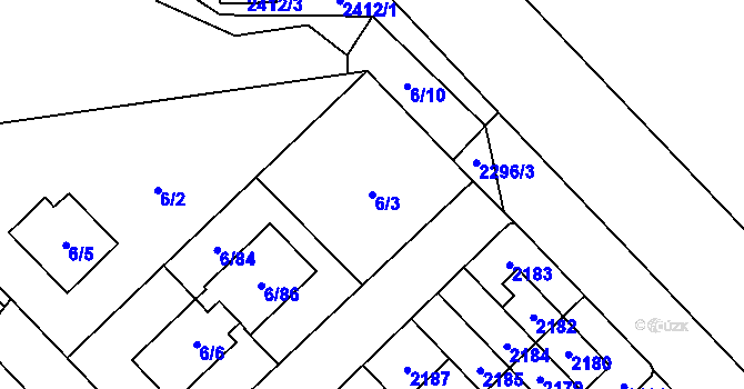 Parcela st. 6/3 v KÚ Suchdol, Katastrální mapa