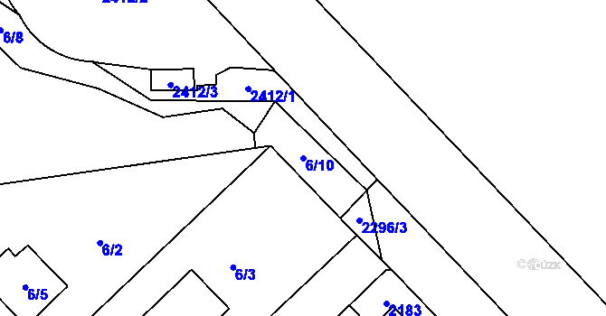 Parcela st. 6/10 v KÚ Suchdol, Katastrální mapa