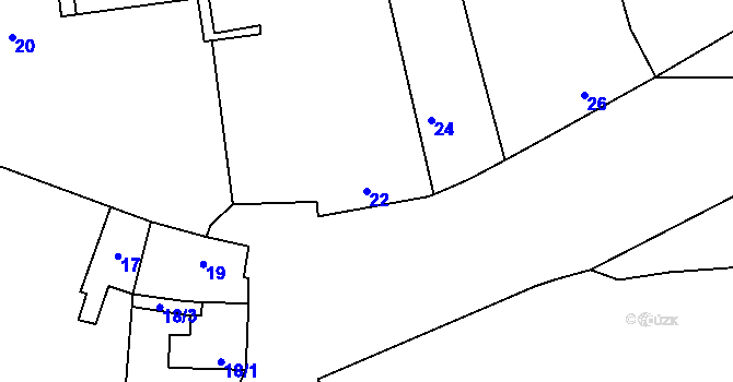 Parcela st. 22 v KÚ Suchdol, Katastrální mapa