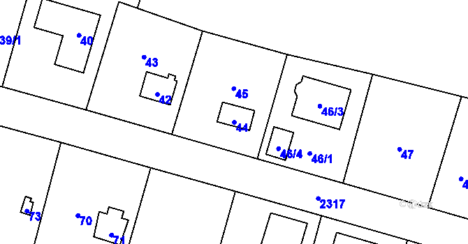 Parcela st. 44 v KÚ Suchdol, Katastrální mapa