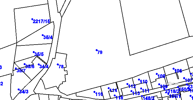 Parcela st. 79 v KÚ Suchdol, Katastrální mapa