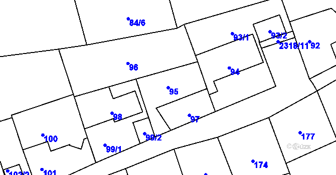 Parcela st. 95 v KÚ Suchdol, Katastrální mapa