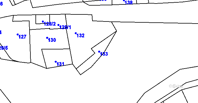 Parcela st. 133 v KÚ Suchdol, Katastrální mapa