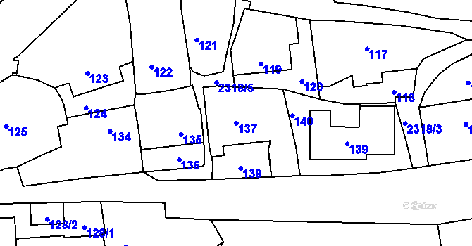 Parcela st. 137 v KÚ Suchdol, Katastrální mapa
