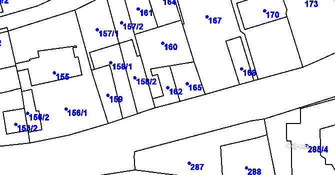 Parcela st. 162 v KÚ Suchdol, Katastrální mapa