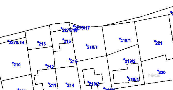 Parcela st. 218/1 v KÚ Suchdol, Katastrální mapa
